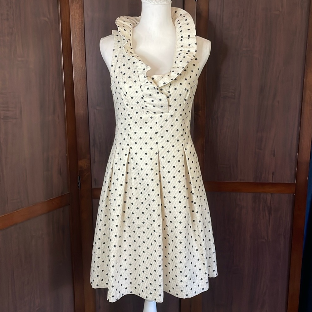 Harper Rose Metallic Polka Dot Fit &‎ Flare Dress Size 4